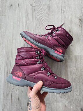 The North Face | ThermoBall burgundy puffer lace-up winter boots | WMS 7